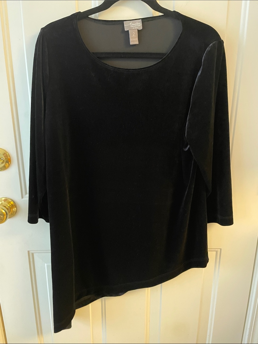 Chico's Black Velvet Scoop Neck Tunic